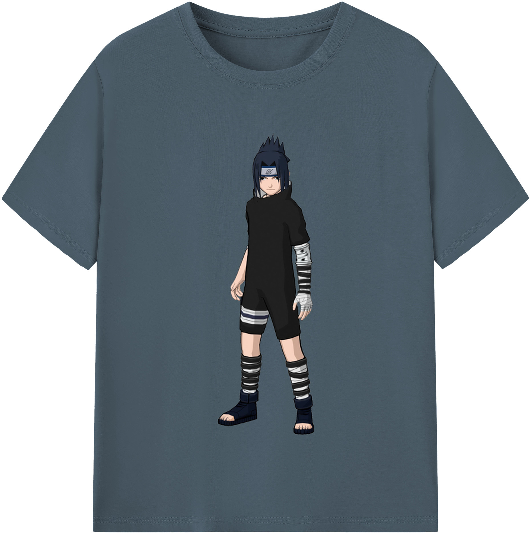 （画像用） NARUTO -ナルト- うちは サスケ Uchiha Sasuke 綿100％半袖Tシャツ（フロントプリント）